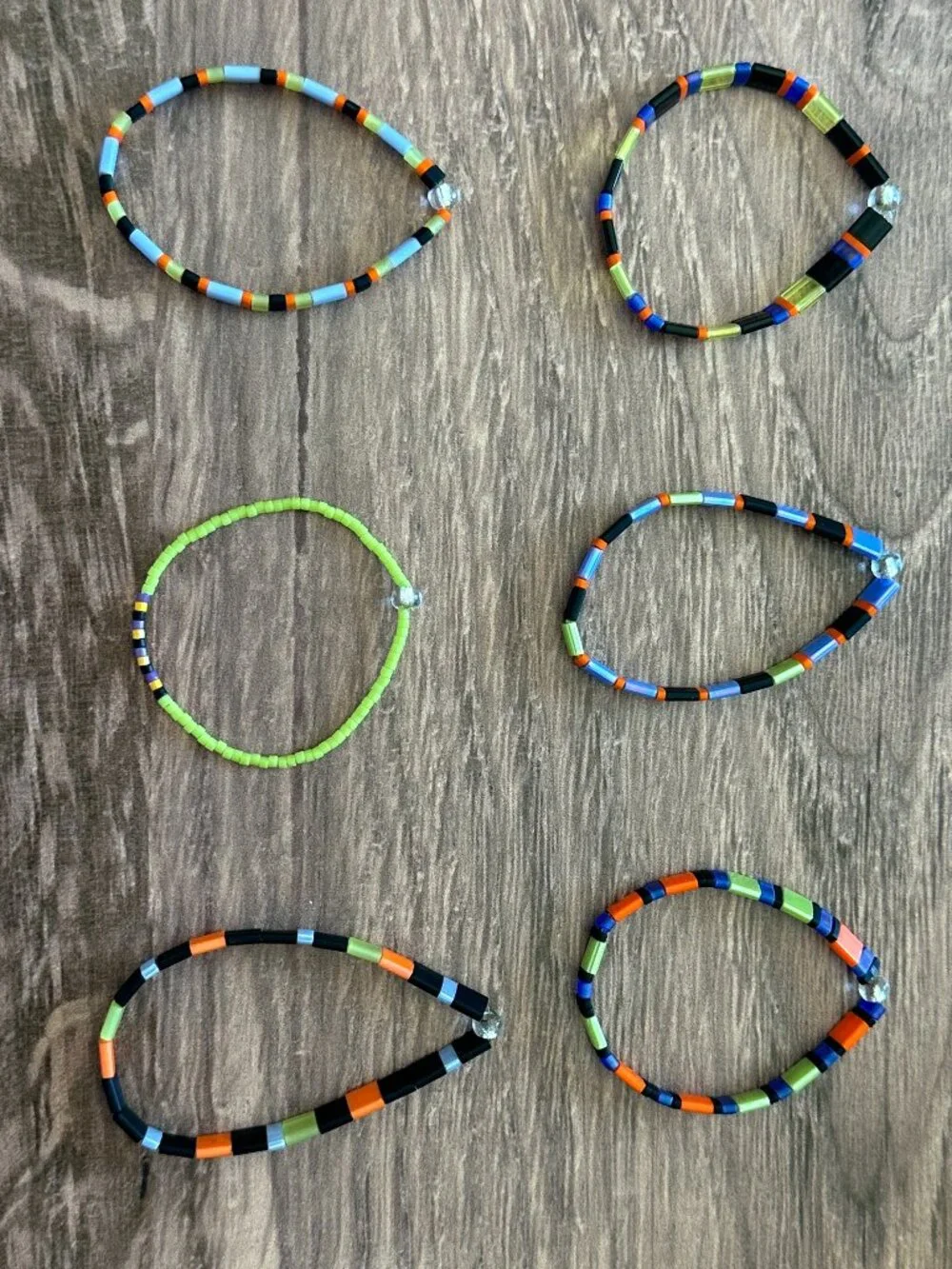 NEW Set of SIX (6) Handmade Stretch Bracelets Halloween